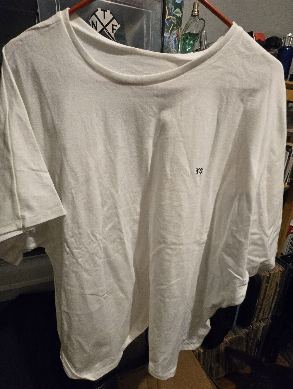 Kanya West Vultures White T-Shirt with Small Ys Chest Logo